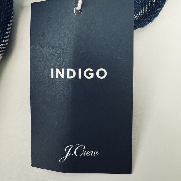 NWT J. Crew Mens XL Classic Flannel Shirt Plaid Blue/White Indigo Dyed Button Up - Picture 11 of 12